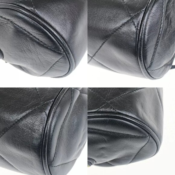 CHANEL CC Matelasse Tassel Mini Chain Shoulder Bag Leather Black authentic - Picture 13 of 16